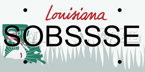 SOBSSSE Louisiana License Plate