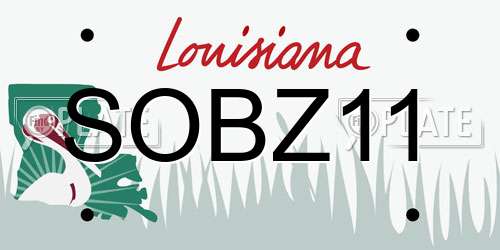 SOBZ11 Louisiana License Plate