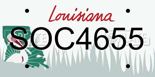 SOC4655 Louisiana License Plate