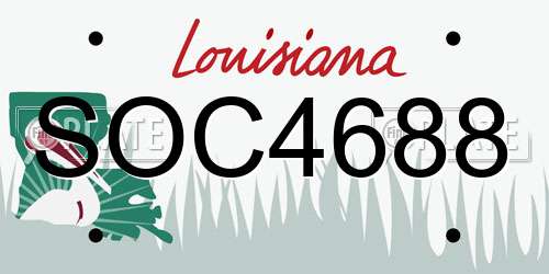 SOC4688 Louisiana License Plate