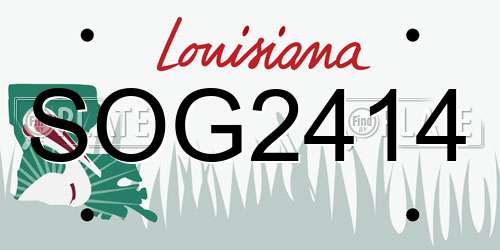 SOG2414 Louisiana License Plate