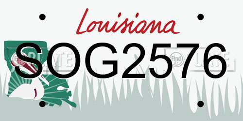 SOG2576 Louisiana License Plate