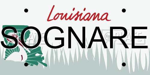 SOGNARE Louisiana License Plate