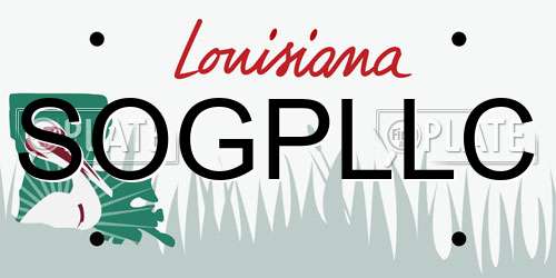 SOGPLLC Louisiana License Plate