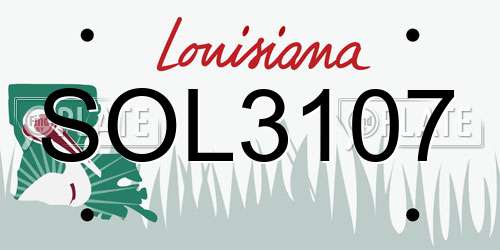 SOL3107 Louisiana License Plate