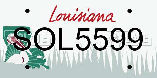 SOL5599 Louisiana License Plate