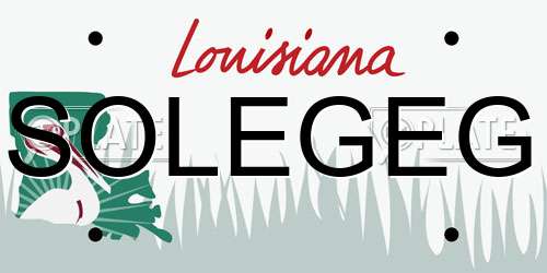 SOLEGEG Louisiana License Plate