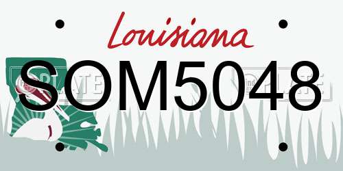 SOM5048 Louisiana License Plate