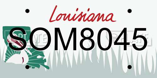 SOM8045 Louisiana License Plate