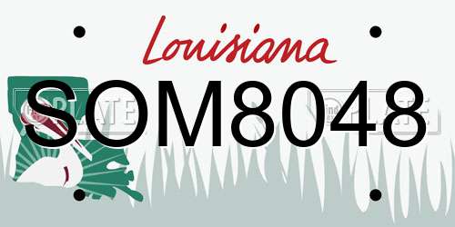 SOM8048 Louisiana License Plate