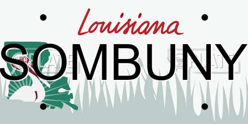 SOMBUNY Louisiana License Plate