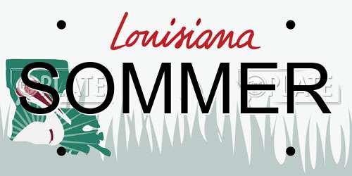 SOMMER Louisiana License Plate