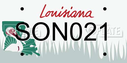 SON021 Louisiana License Plate