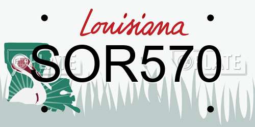 SOR570 Louisiana License Plate