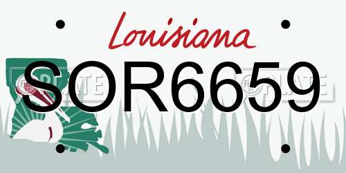 SOR6659 Louisiana License Plate