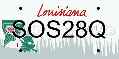 SOS28Q Louisiana License Plate