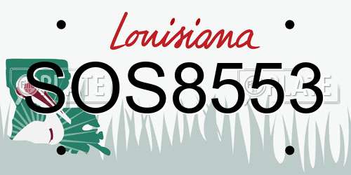 SOS8553 Louisiana License Plate