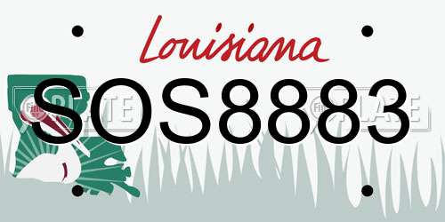 SOS8883 Louisiana License Plate
