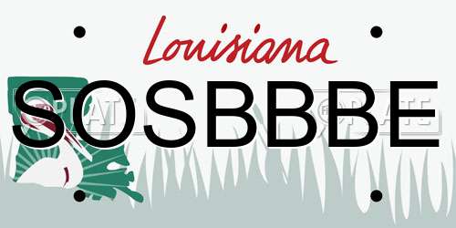 SOSBBBE Louisiana License Plate