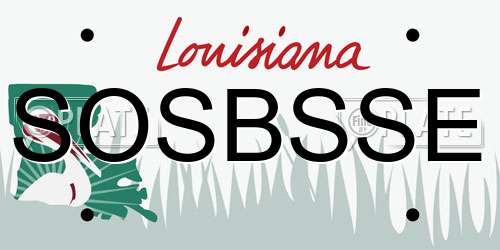 SOSBSSE Louisiana License Plate