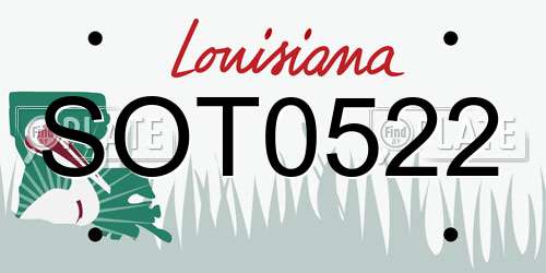 SOT0522 Louisiana License Plate