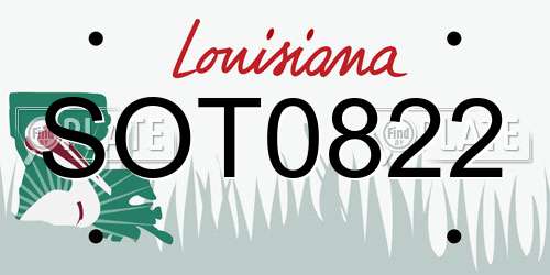 SOT0822 Louisiana License Plate