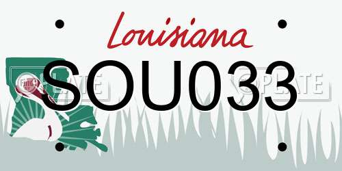 SOU033 Louisiana License Plate