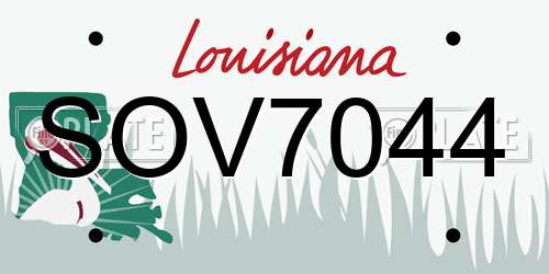 SOV7044 Louisiana License Plate