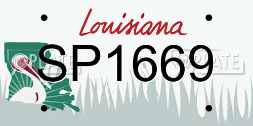 SP1669 Louisiana License Plate