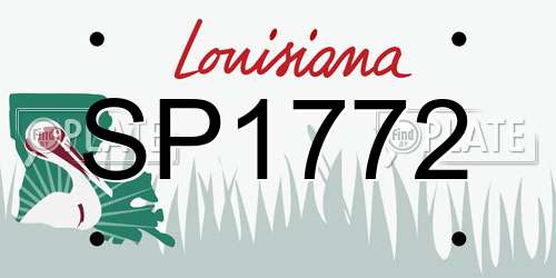 SP1772 Louisiana License Plate