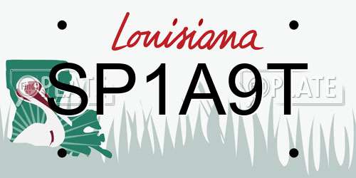 SP1A9T Louisiana License Plate