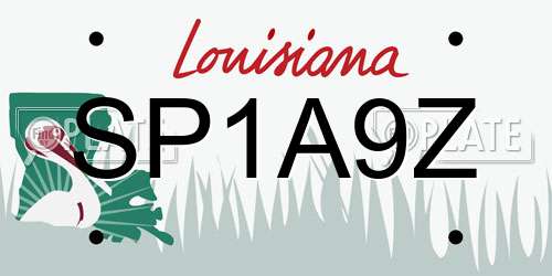 SP1A9Z Louisiana License Plate