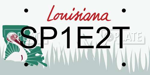 SP1E2T Louisiana License Plate