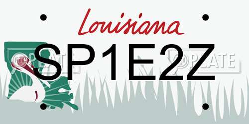 SP1E2Z Louisiana License Plate