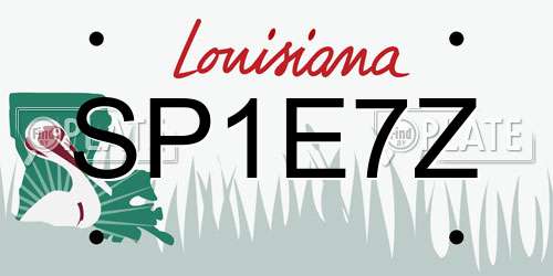 SP1E7Z Louisiana License Plate