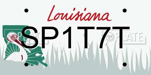 SP1T7T Louisiana License Plate