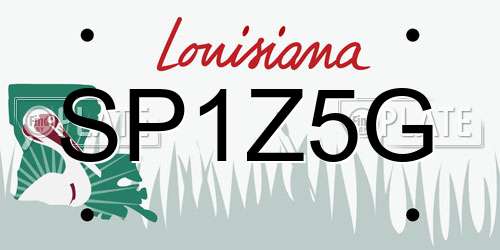 SP1Z5G Louisiana License Plate