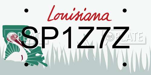 SP1Z7Z Louisiana License Plate