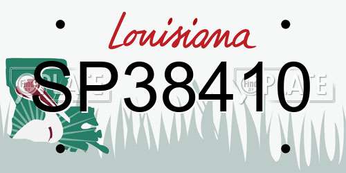 SP38410 Louisiana License Plate