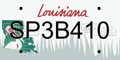 SP3B410 Louisiana License Plate