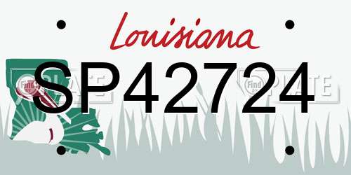 SP42724 Louisiana License Plate
