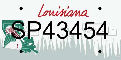 SP43454 Louisiana License Plate