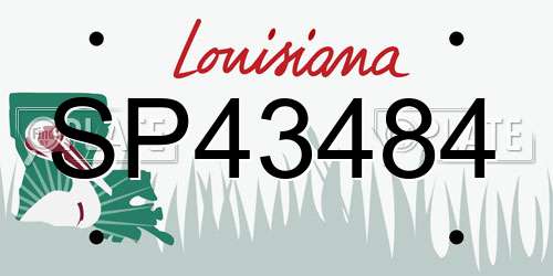 SP43484 Louisiana License Plate