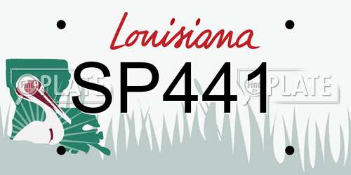 SP441 Louisiana License Plate