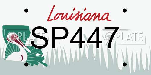 SP447 Louisiana License Plate