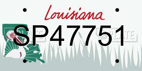 SP47751 Louisiana License Plate