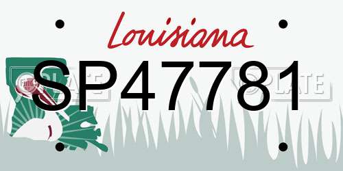 SP47781 Louisiana License Plate