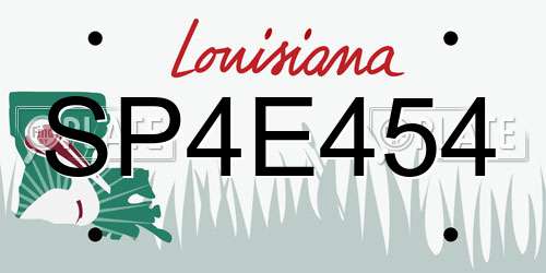 SP4E454 Louisiana License Plate