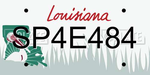 SP4E484 Louisiana License Plate