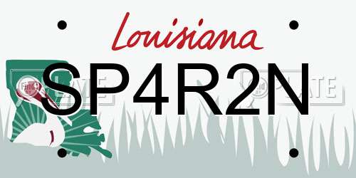 SP4R2N Louisiana License Plate